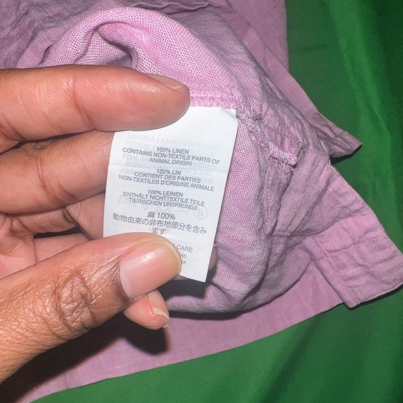 J.Crew x Baird McNutt Irish Linen Pink Blouse size 00 - Picture 7 of 7